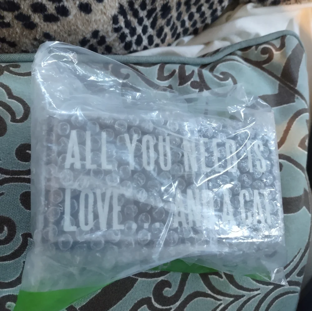 NEW Black and White Decorative Sign All You Need...Is Love and A Cat
